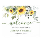 Elegant Sunflowers Eucalyptus Wedding Welcome Sign