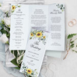 Elegant Sunflowers Floral Wedding Ceremony Program<br><div class="desc">For further customization,  please click the "customize further" link and use our design tool to modify this template. If you prefer Thicker papers / Matte Finish,  you may consider to choose the Matte Paper Type. 
 If you need help or matching items,  please contact me.</div>