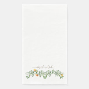 Elegant Sunflowers & Foliage Custom Wedding Paper Guest Towels