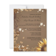 Elegant Sunflowers Formal Wedding Invite