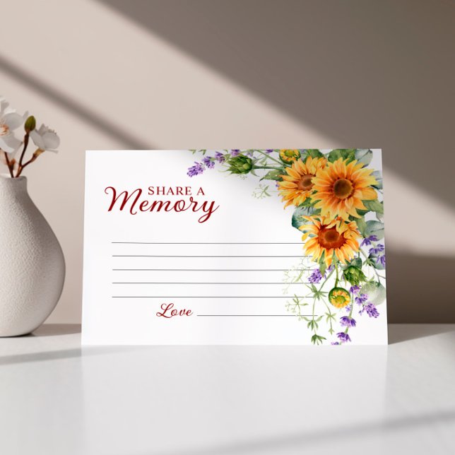 Elegant Sunflowers Funeral Share a Memory Card (Creator Uploaded)