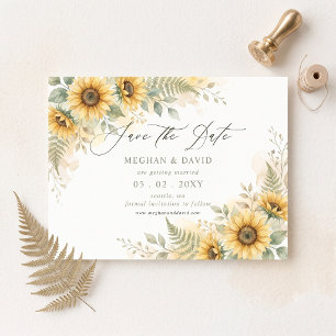 Elegant Sunflowers Garden Floral Save the Date Announcement Postcard
