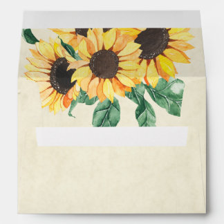 Elegant Sunflowers Garden Floral Wedding Envelope