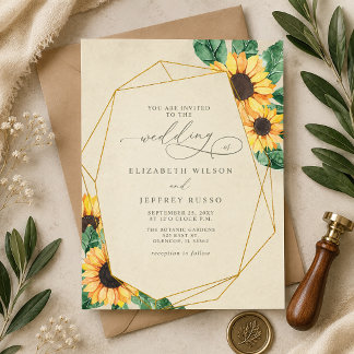 Elegant Sunflowers Garden Floral Wedding Invitation