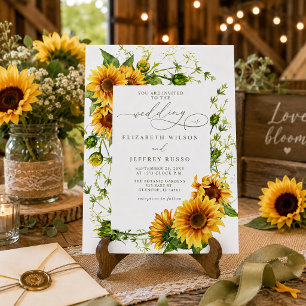 Elegant Sunflowers Garden Floral Wedding Invitation