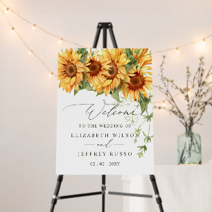 Elegant Sunflowers Garden Wedding Welcome Sign