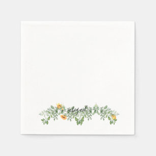 Elegant Sunflowers in Foliage Custom Cocktail Napkins