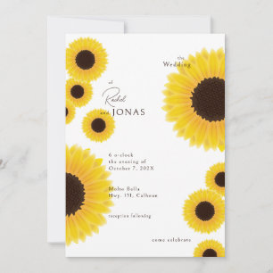 Elegant Sunflowers Wedding Invitation