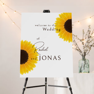 Elegant Sunflowers Wedding Sign