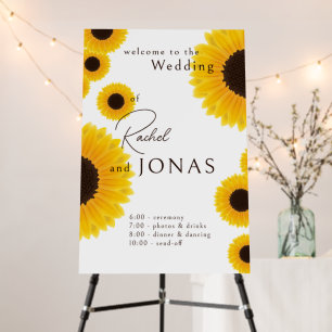 Elegant Sunflowers Wedding Sign