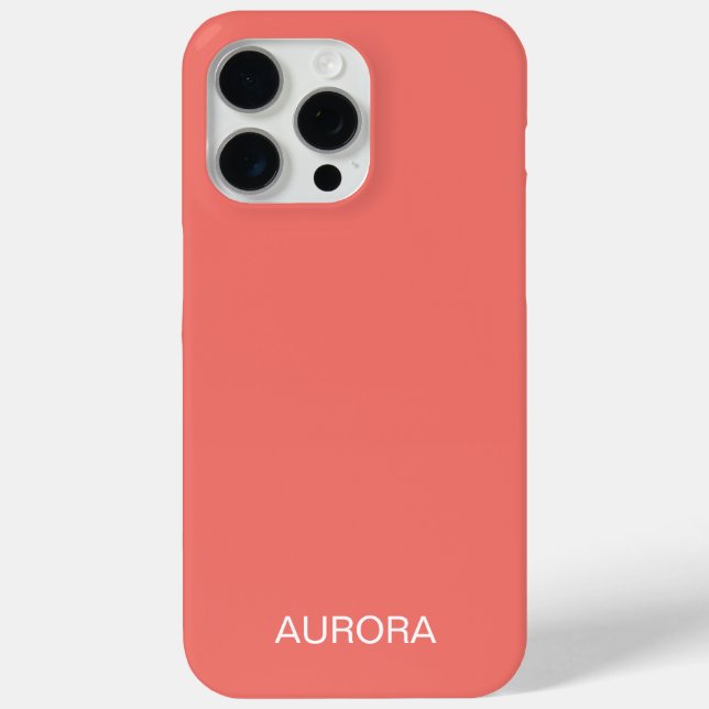 Elegant Sunset Coral Personalized Name -  Case-Mate iPhone Case (Back)