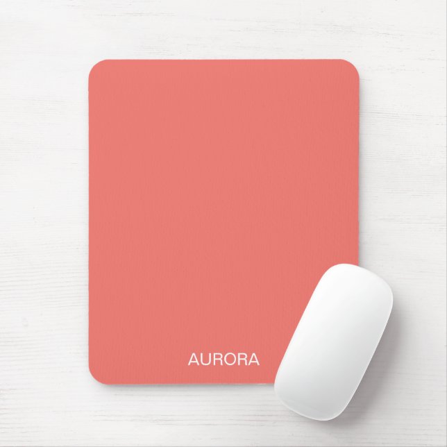 Elegant Sunset Coral Personalized Name -  Mouse Pad (With Mouse)