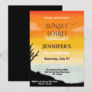 Elegant Sunset Soiree Birthday  Invitation