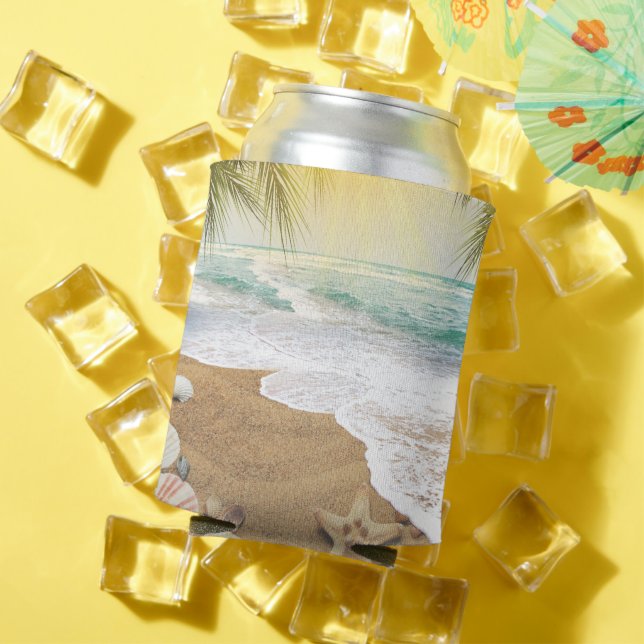 Elegant Sunshine And Blue Ocean Beach Can Cooler (In Situ Summer)