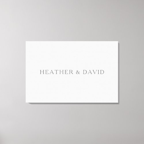 Elegant Surname Monogram  White  Grey Canvas Print