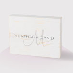 Elegant Surname Monogram | White & Grey Wooden Box Sign<br><div class="desc">Elegant,  sophisticated name and monogram.</div>
