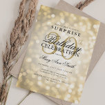 Elegant SURPRISE 30th Birthday Glam Gold Lights Invitation<br><div class="desc">Elegant 30th Birthday Party Shimmer Lights invitation template. Featuring modern sparkle lights. Great for 30th,  40th,  50th,  60th and 70th birthday and more!</div>