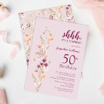 Elegant Surprise 50th Birthday Party Invitation<br><div class="desc">Celebrate a milestone birthday with grace and charm with our surprise 80th Birthday Invitation. This elegant invitation features a watercolor wildflower and butterfly design on a purple lavender background. Perfect for an intimate gathering or a grand celebration, this invitation encapsulates both beauty and sentiment, making it a keepsake to treasure....</div>
