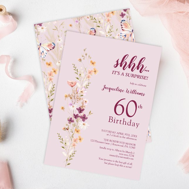 Elegant Surprise 60th Birthday Invitation (Creator Uploaded)