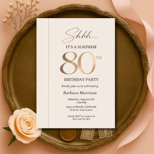 Elegant Surprise 80th Birthday Invitation