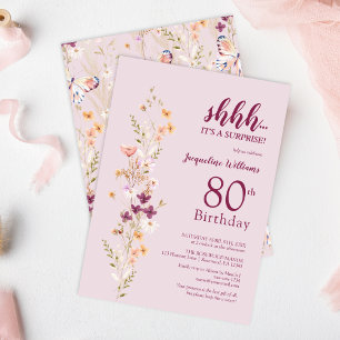 Elegant Surprise 80th Birthday Invitation