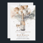 Elegant Surprise Birthday Party Champagne  Invitation<br><div class="desc">Elegant surprise 50th birthday party invitation,  featuring watercolor balloons,  blush pink,  cream florals and a scattering of faux gold confetti. Customize for any age.</div>