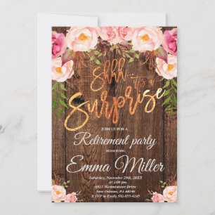 Elegant Surprise Boho Retirement Party Invitation