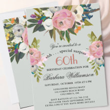Elegant SURPRISE Handpainted 60th Birthday Party