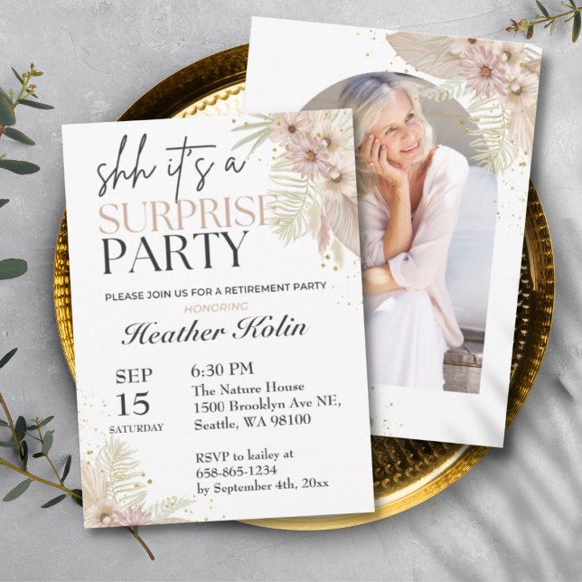 Elegant Surprise Retirement Card Online Printable  (Creator Uploaded)