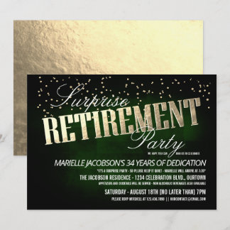 Elegant Surprise Retirement Party Invitations
