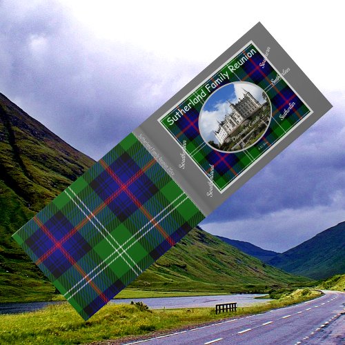 Elegant Sutherland Tartan Dunrobin Castle Reunion Guest Book