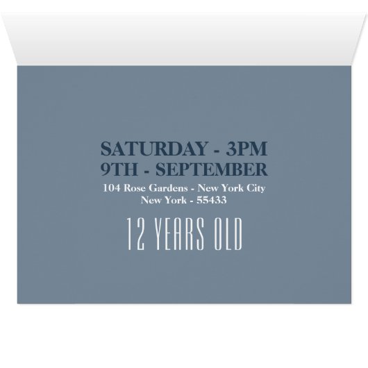 Elegant Swan, Birthday Invitation (Inside Horizontal (Bottom))