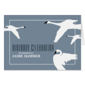 Elegant Swan, Birthday Invitation (Front Horizontal)