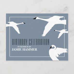 Elegant Swan, Birthday Invitation