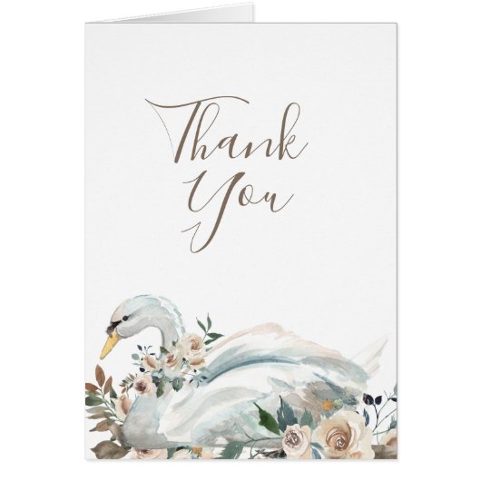 Elegant Swan Floral Thank You (Front)