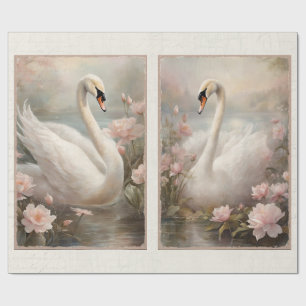 Elegant Swan Lake Pink Water Lily Floral Wrapping Paper