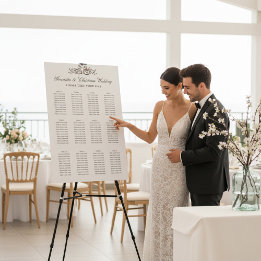 Elegant Swan Love Script Wedding Seating Chart Foam Board