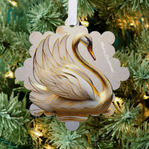 "Elegant Swan Portrait" Ornament Card