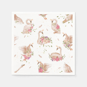 Elegant Swan Princess Party Napkins