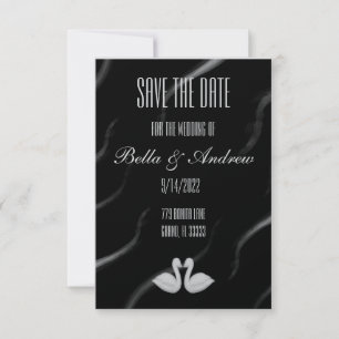 Elegant Swan Save the Date Card