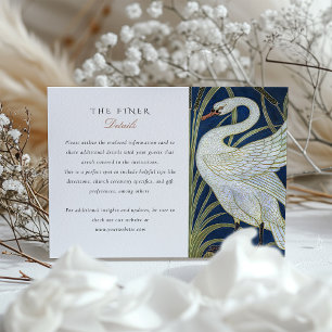 Elegant Swan Wedding Information Card Walter Crane
