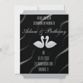 Elegant Swan Wedding Invitation