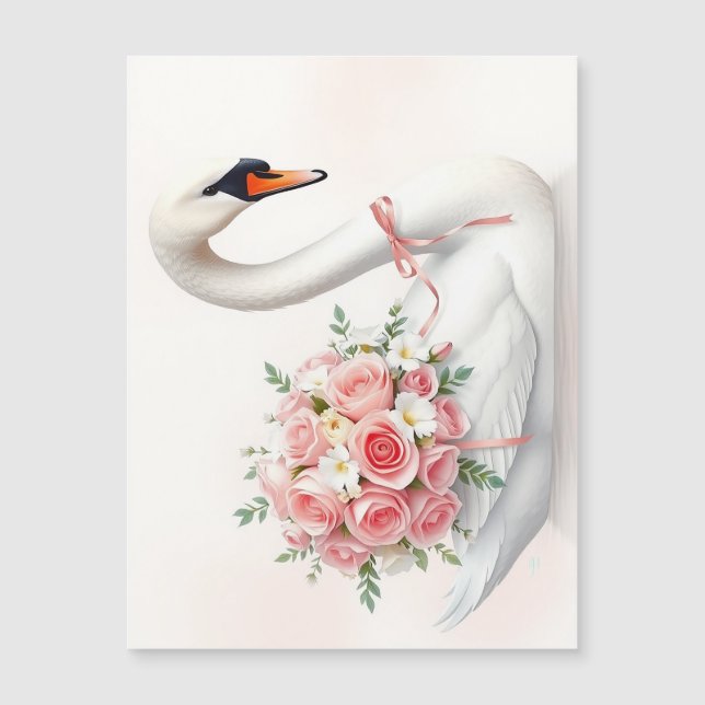 Elegant Swan with Roses (Front)