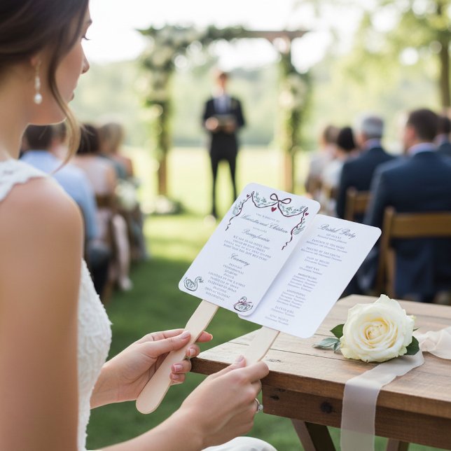 Elegant Swans Wedding Ceremony Program Fans (Creator Uploaded)