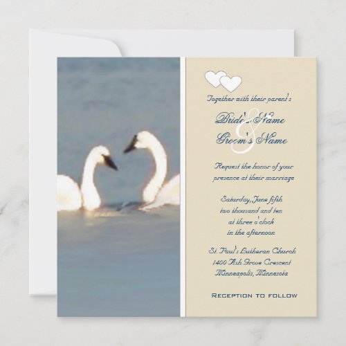 Elegant Swans Wedding Invitation
