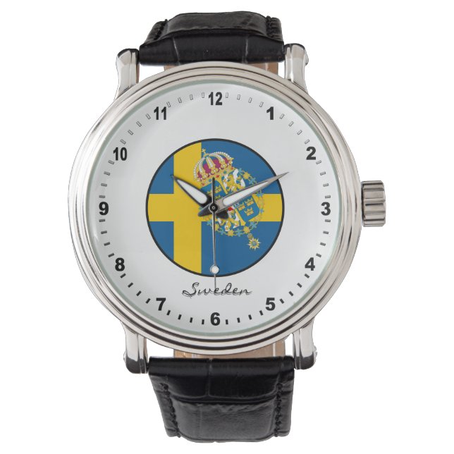 Elegant Sweden Watch & Swedish Flag (Front)