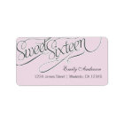 Elegant Sweet 16 Address Label in Pale Pink
