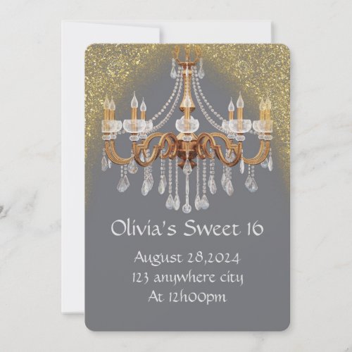 ELEGANT SWEET 16 BIRTHDAY INVITATION