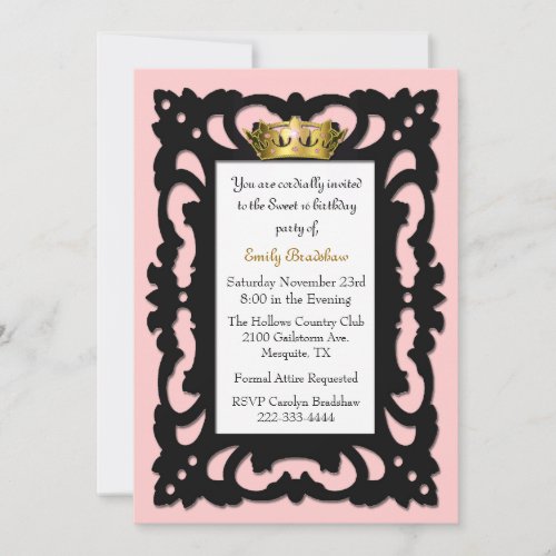 Elegant Sweet 16 Birthday Party Invitation