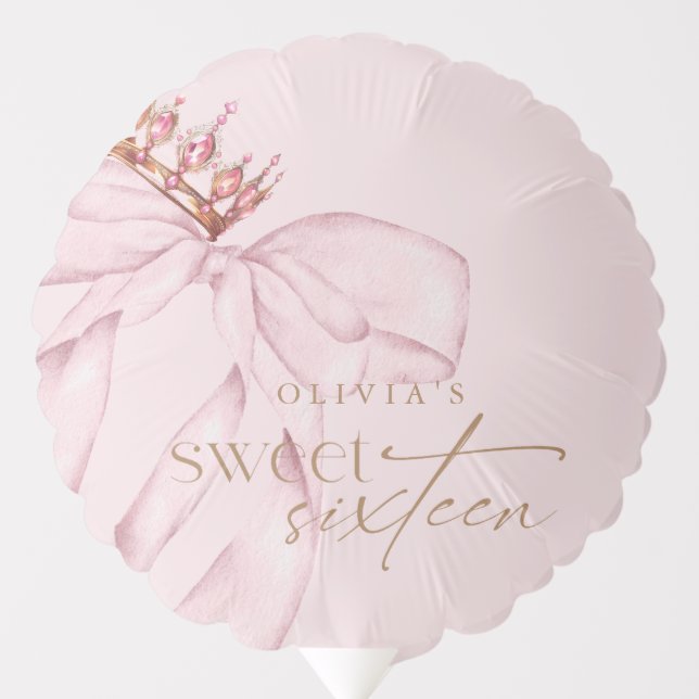 Elegant Sweet 16 Blush Pink Birthday  Balloon (Front)